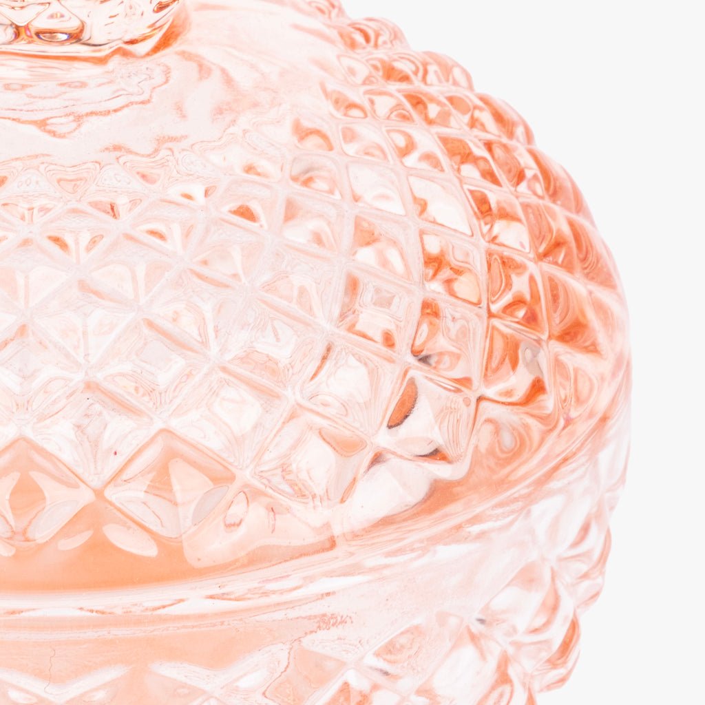 Caixa de Vidro Rosa Claro Redonda SUNRISE - Gato Preto