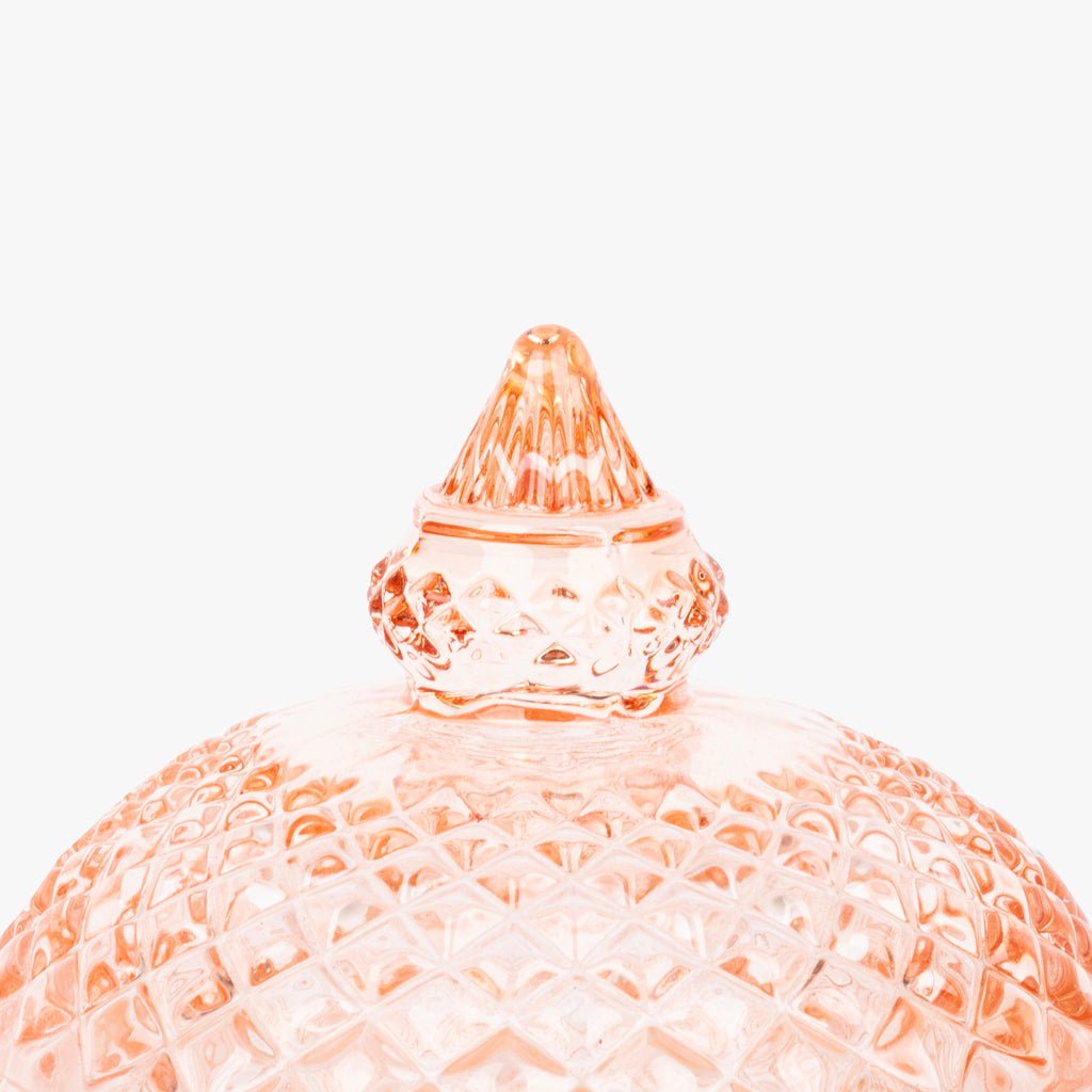 Caixa de Vidro Rosa Claro Redonda SUNRISE - Gato Preto