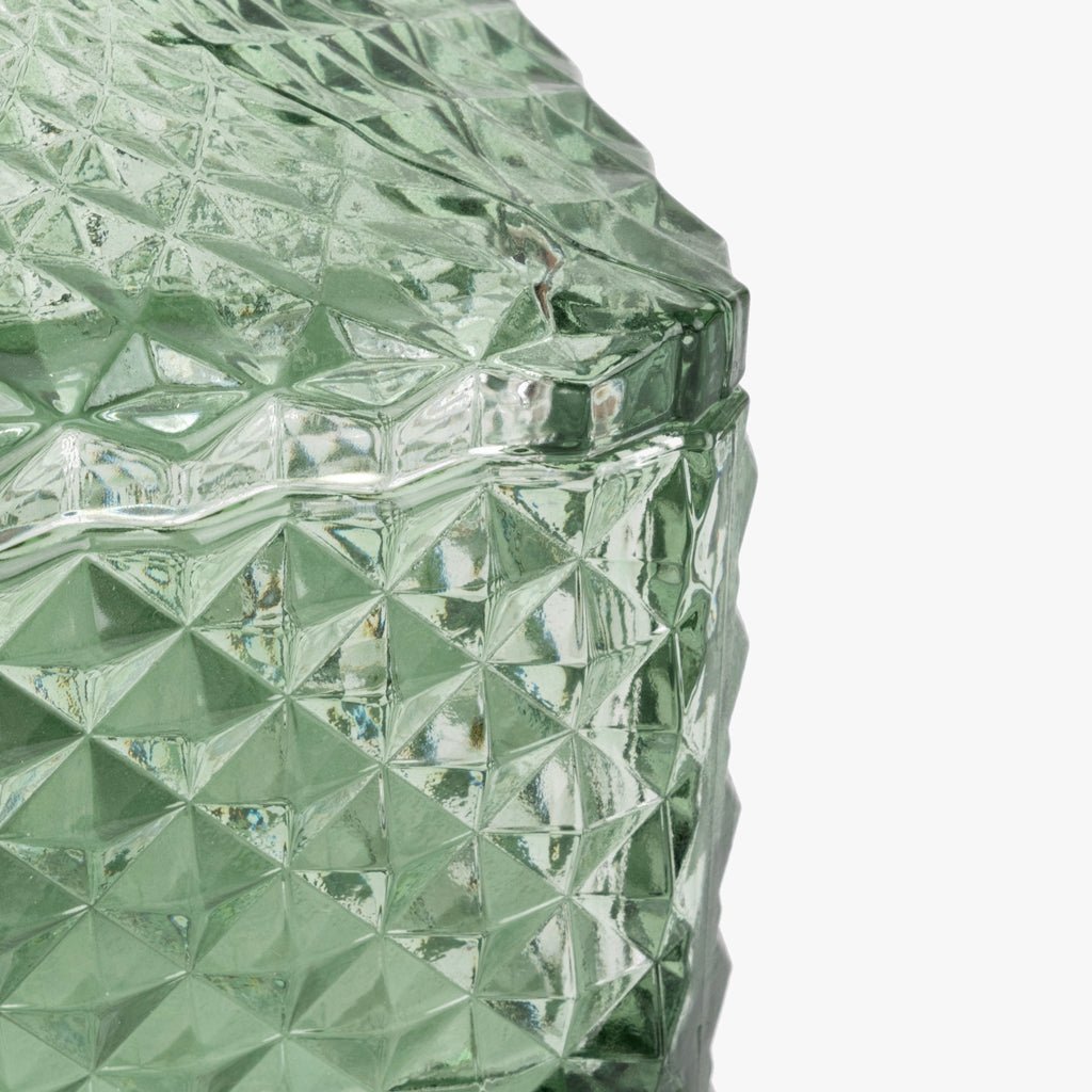 Caixa de Vidro Verde Quadrada Grande SUNRISE - Gato Preto