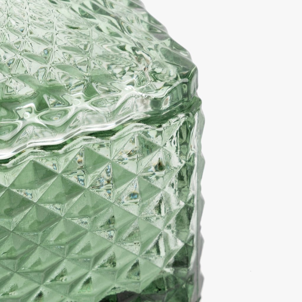 Caixa de Vidro Verde Quadrada SUNRISE - Gato Preto