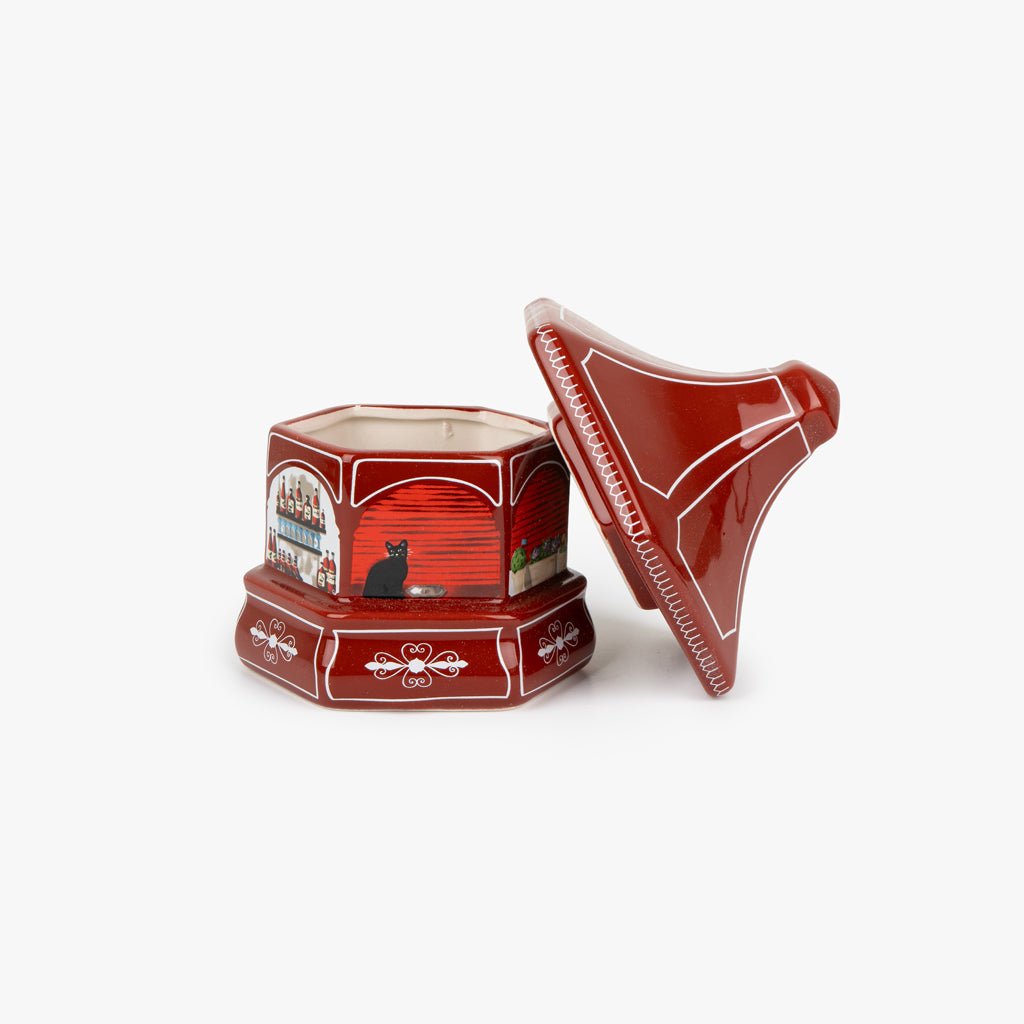 Caixa Decorativa Vermelha Quiosque de Ginja KIOSK - Gato Preto