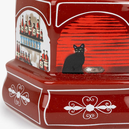 Caixa Decorativa Vermelha Quiosque de Ginja KIOSK - Gato Preto