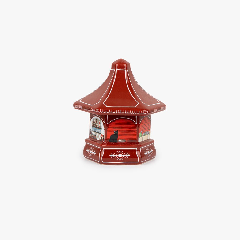 Caixa Decorativa Vermelha Quiosque de Ginja KIOSK - Gato Preto