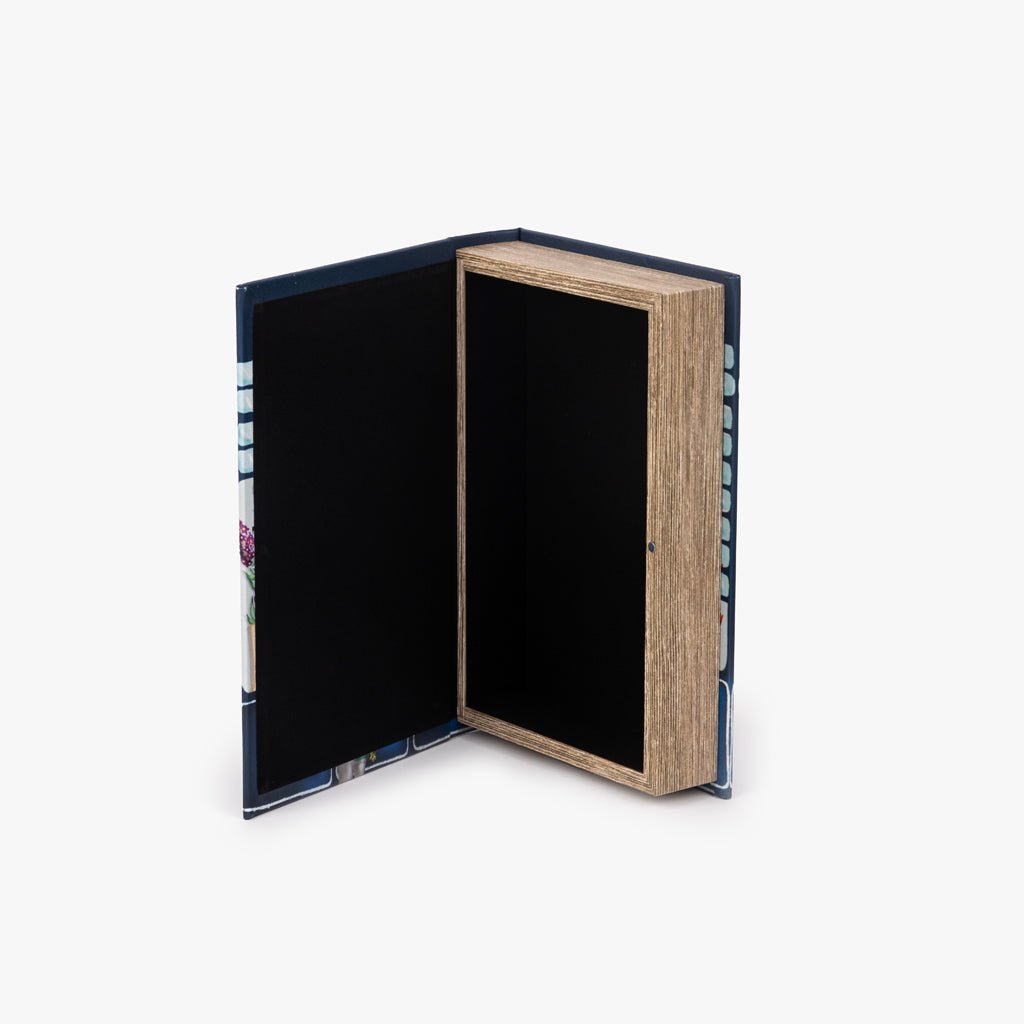 Caixa Livro Azul KIOSK - Gato Preto