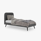 Cama cinza 90x200 cm GIFU - Gato Preto