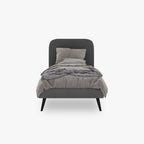 Cama cinza 90x200 cm GIFU - Gato Preto