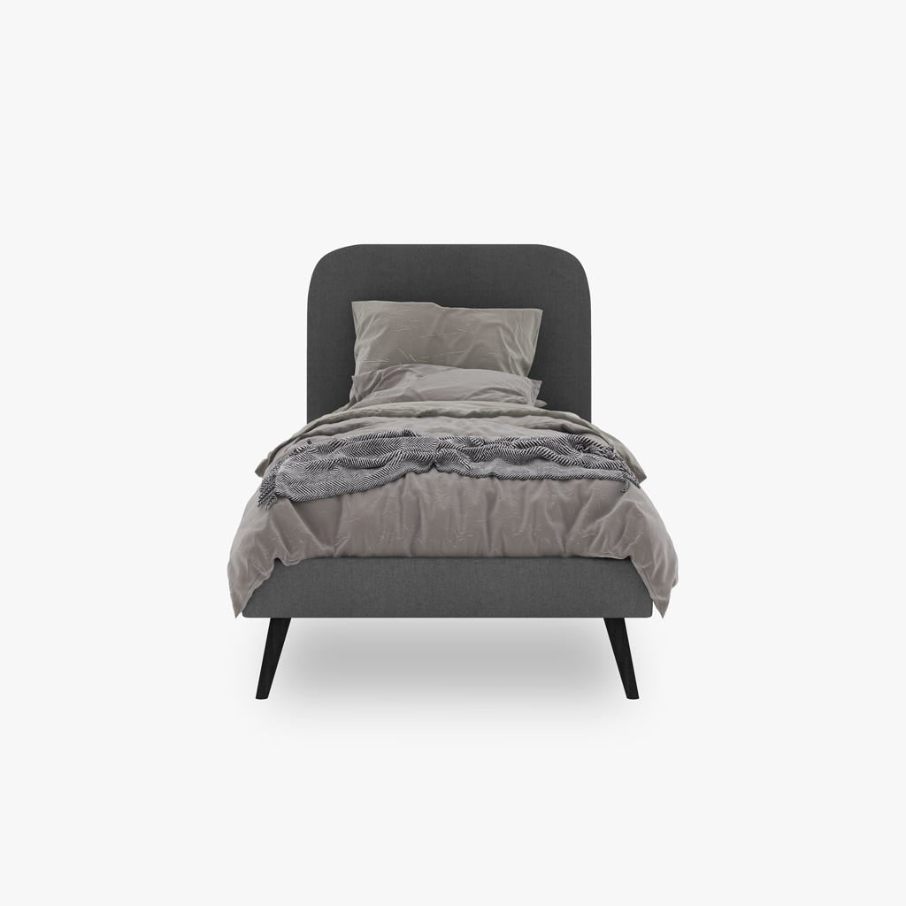 Cama cinza 90x200 cm GIFU - Gato Preto