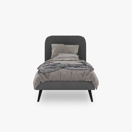 Cama cinza 90x200 cm GIFU - Gato Preto