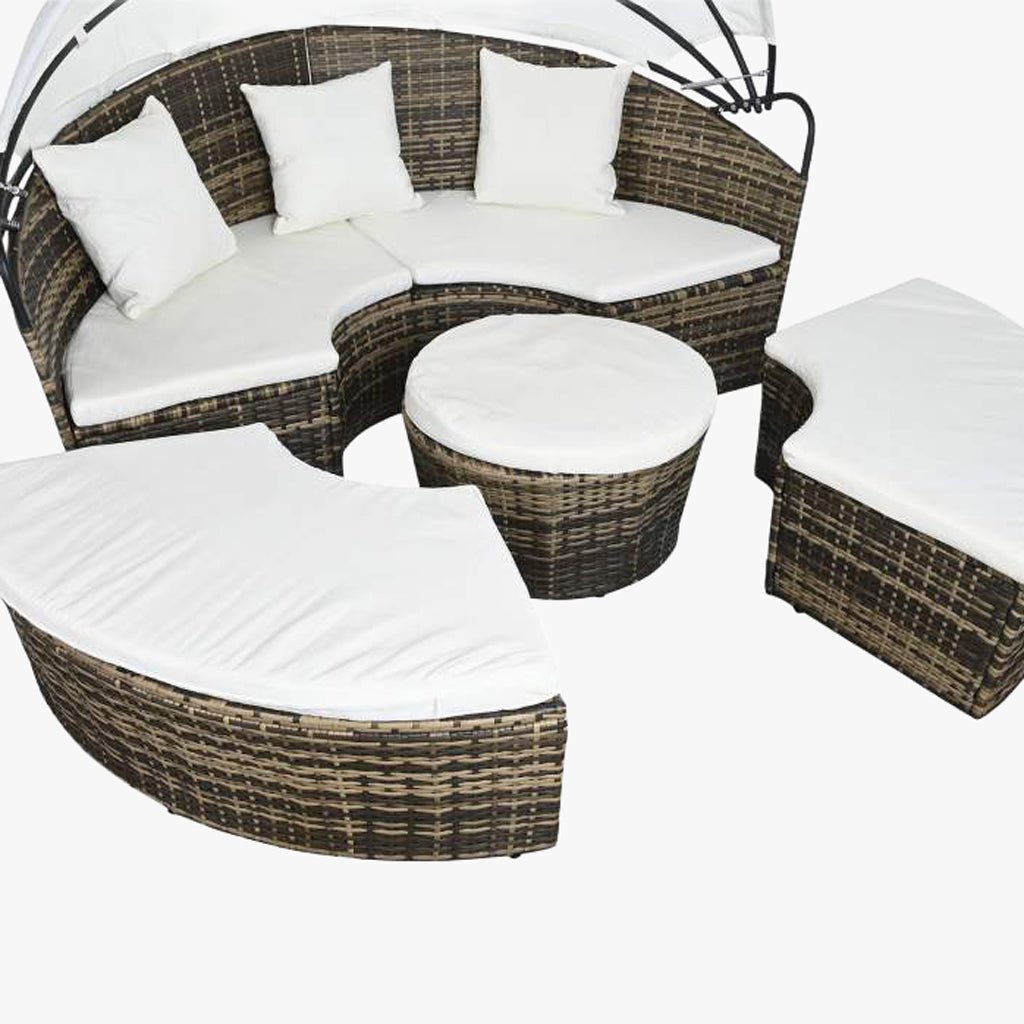 Cama de Exterior em Rattan SIESTA | Ø175×145 cm - Gato Preto