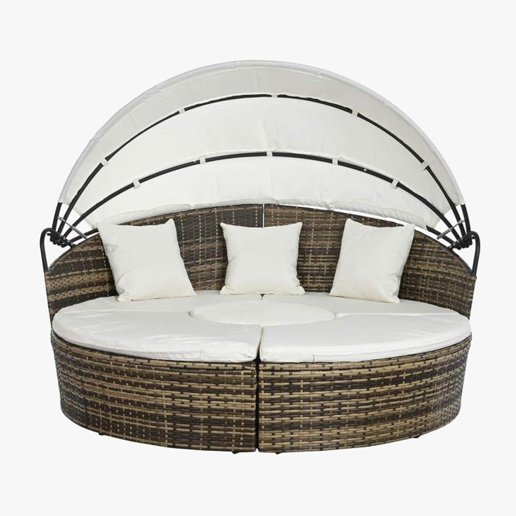 Cama de Exterior em Rattan SIESTA | Ø175×145 cm - Gato Preto