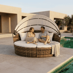 Cama de Exterior em Rattan SIESTA | Ø175×145 cm - Gato Preto