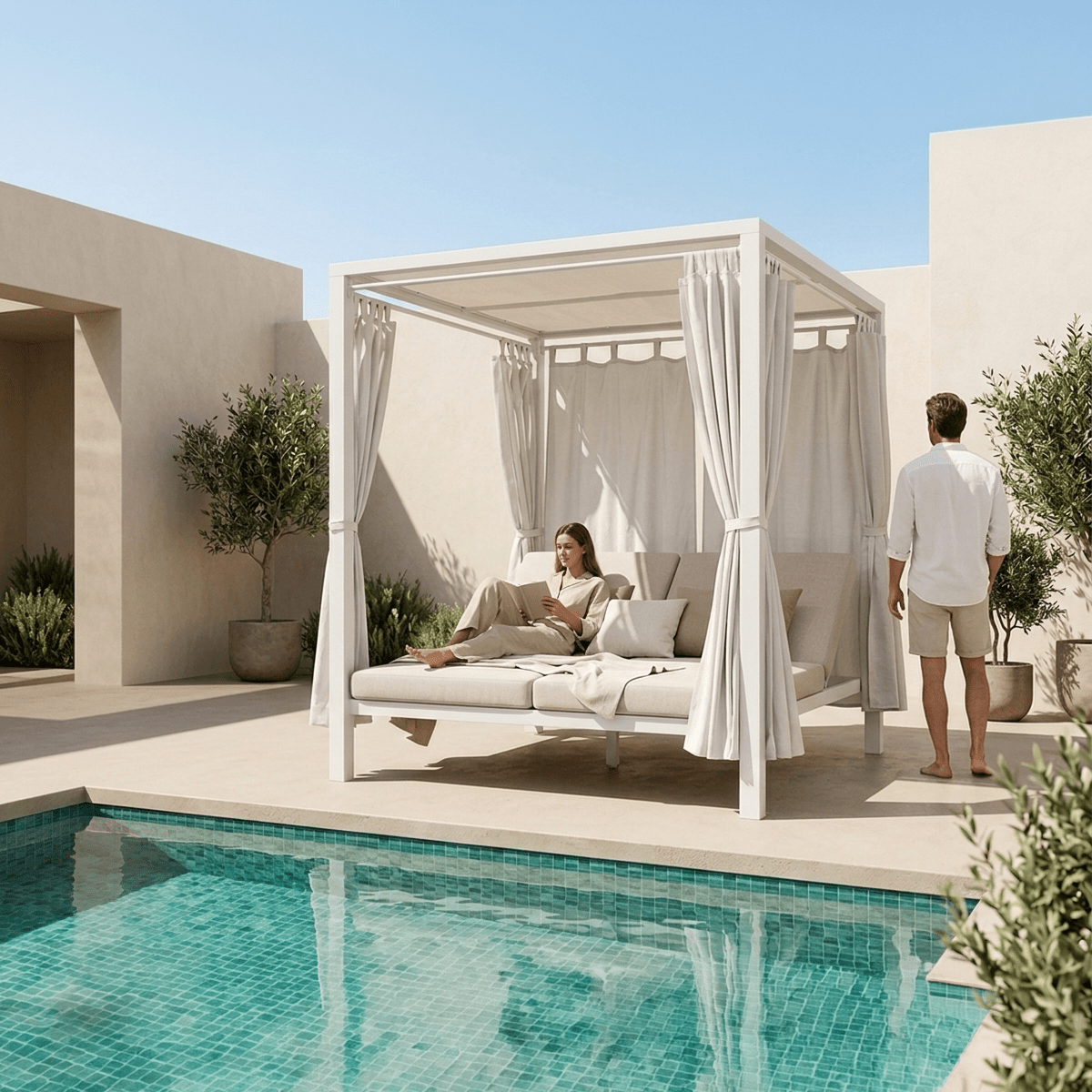 Cama de Exterior HORIZON | 148×188×205 cm - Gato Preto