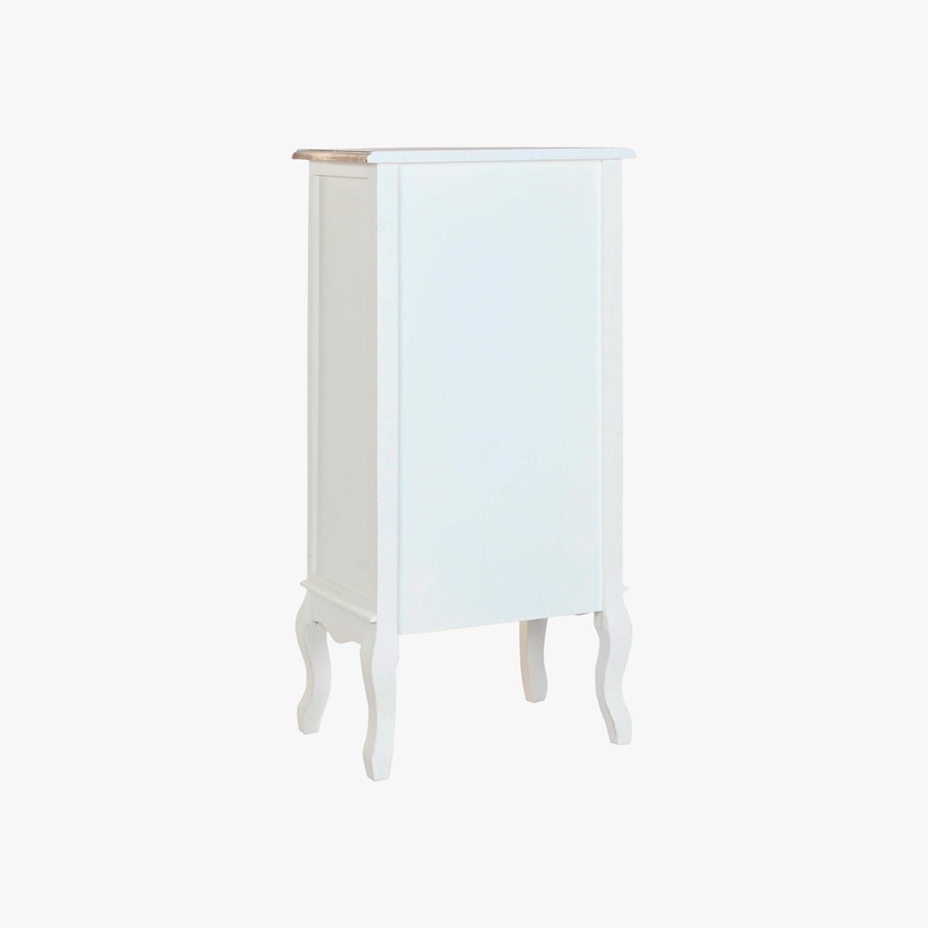 Camiseiro Branco de Madeira com Cinco Gavetas 48x35x100 VERSAILLES - Gato Preto