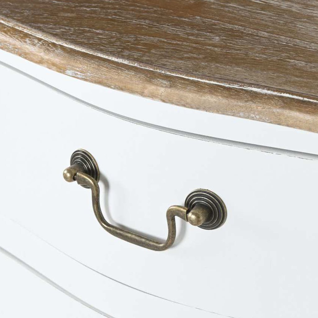 Camiseiro Branco de Madeira com Cinco Gavetas 48x35x100 VERSAILLES - Gato Preto