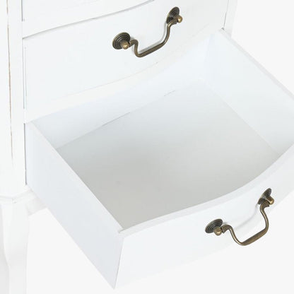 Camiseiro Branco de Madeira com Cinco Gavetas 48x35x100 VERSAILLES - Gato Preto