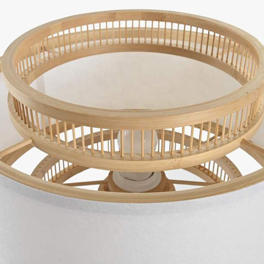 Candeeiro de Mesa Bambu e Tecido 48 cm ICONIC - Gato Preto