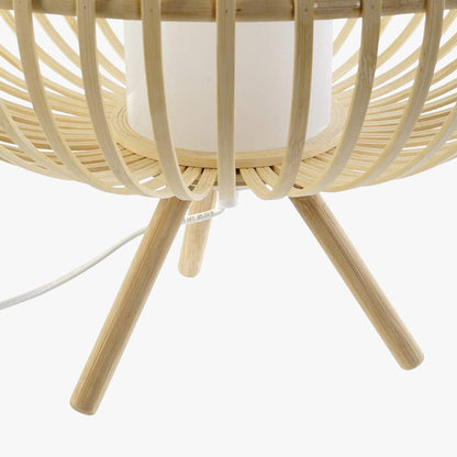 Candeeiro de Mesa Bambu e Tecido ICONIC - Gato Preto