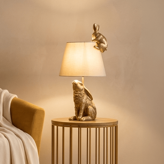 Candeeiro de Mesa Coelhos Dourados WILD LIGHT - Gato Preto