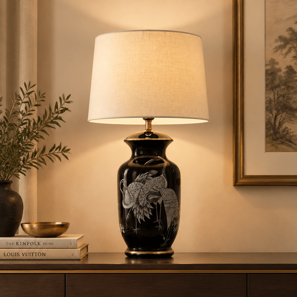 Candeeiro de Mesa Garças 66 cm LUMINA - Gato Preto