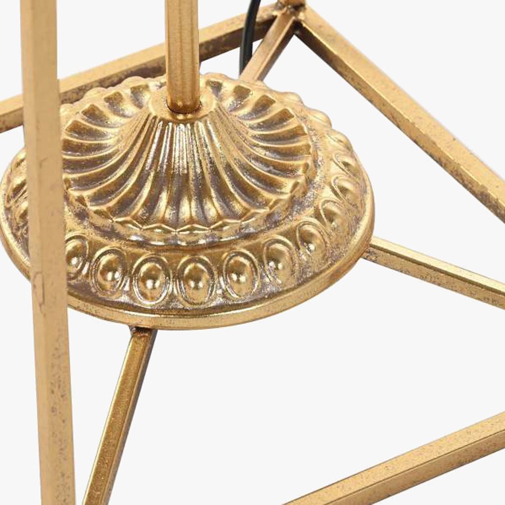 Candeeiro de Mesa Geométrico Dourado LUXE - Gato Preto