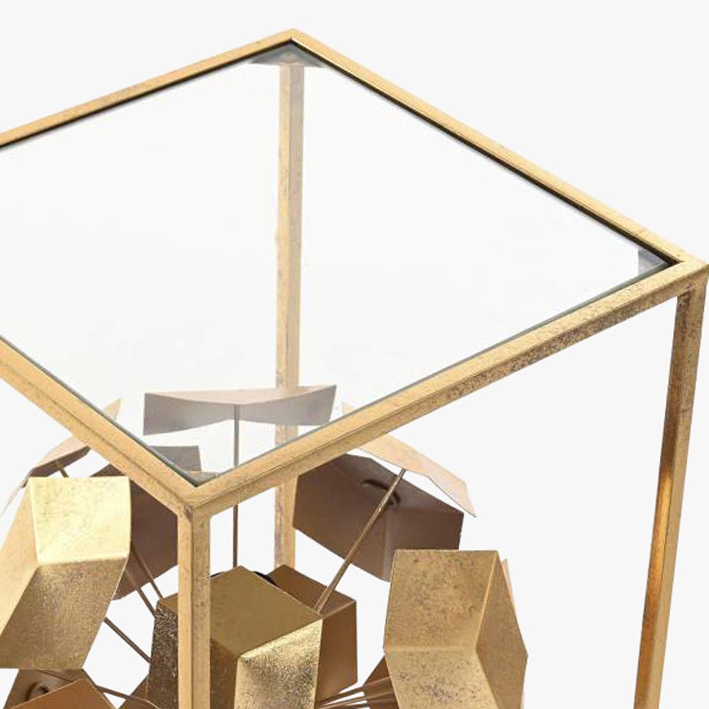 Candeeiro de Mesa Geométrico Dourado LUXE - Gato Preto