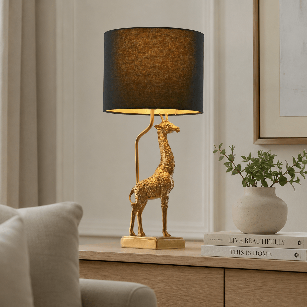 Candeeiro de Mesa Girafa Dourada WILD LIGHT - Gato Preto