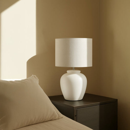 Candeeiro de Mesa Louça Branco 58 cm LUMINA - Gato Preto