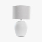 Candeeiro de Mesa Louça Branco 58 cm LUMINA - Gato Preto