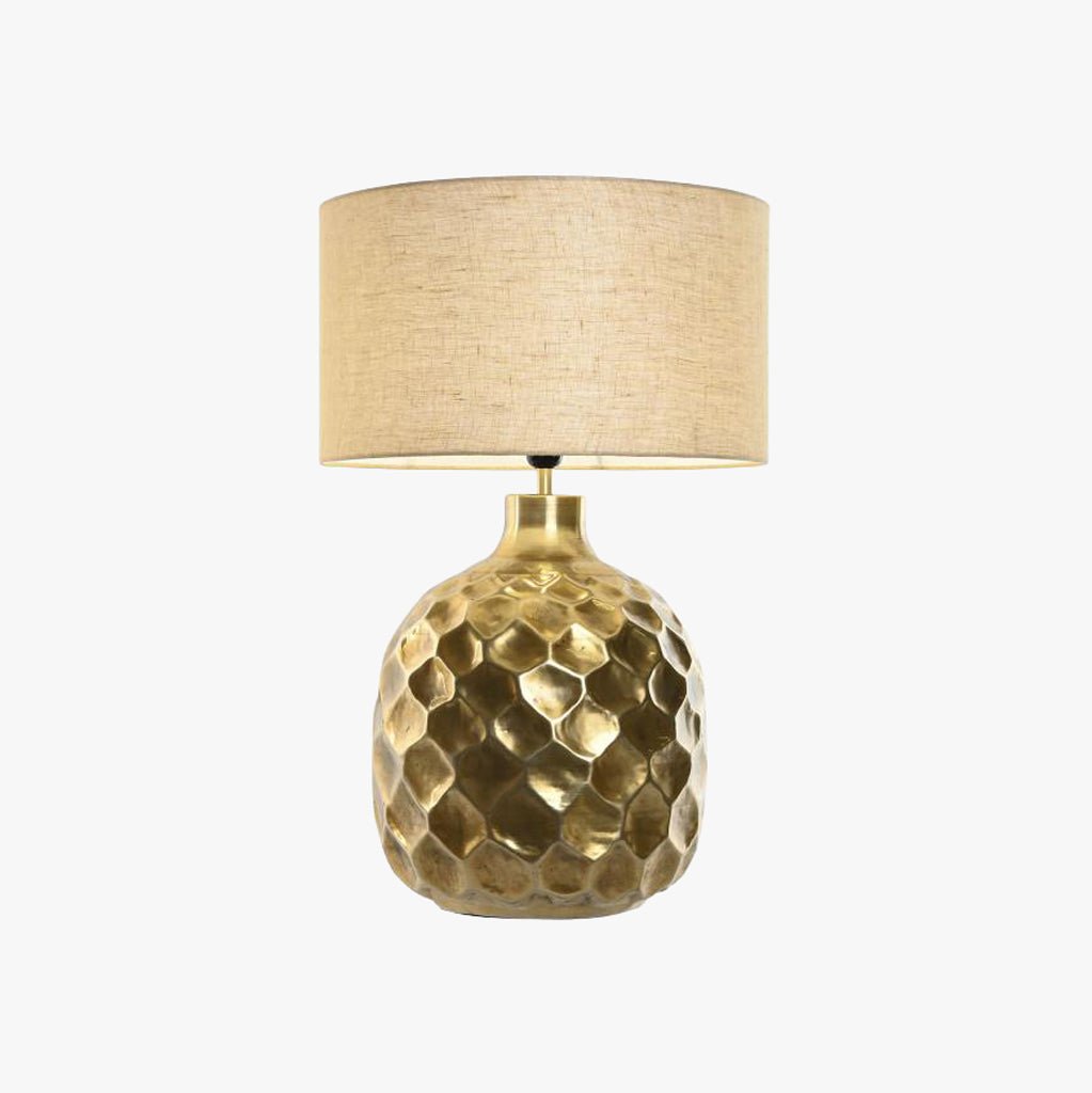 Candeeiro de Mesa Martelado Dourado LUXE - Gato Preto