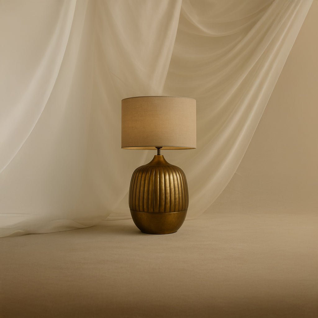 Candeeiro de Mesa Metal Castanho 69 cm ÉPICO - Gato Preto