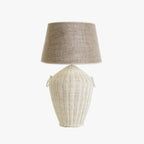 Candeeiro de Mesa Rattan Branco PALHA - Gato Preto