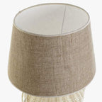 Candeeiro de Mesa Rattan Branco PALHA - Gato Preto