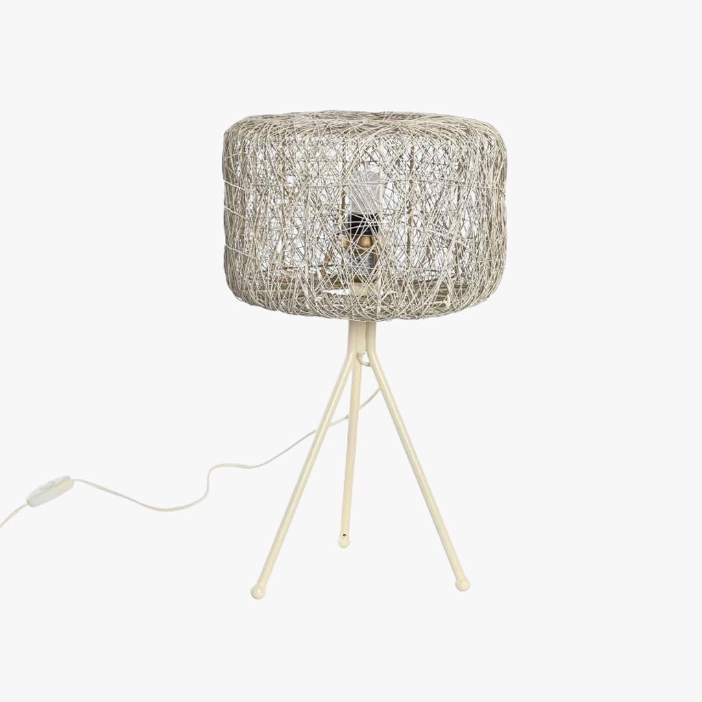 Candeeiro de Mesa Tripé PALHA - Gato Preto