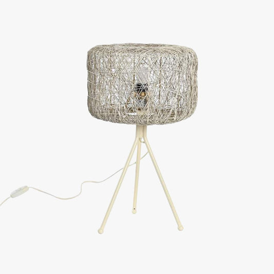 Candeeiro de Mesa Tripé PALHA - Gato Preto