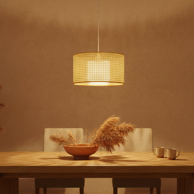 Candeeiro de Tecto em Rattan Natural SIERRA - Gato Preto