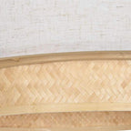 Candeeiro de Teto Bambu e Tecido 50cm ICONIC - Gato Preto