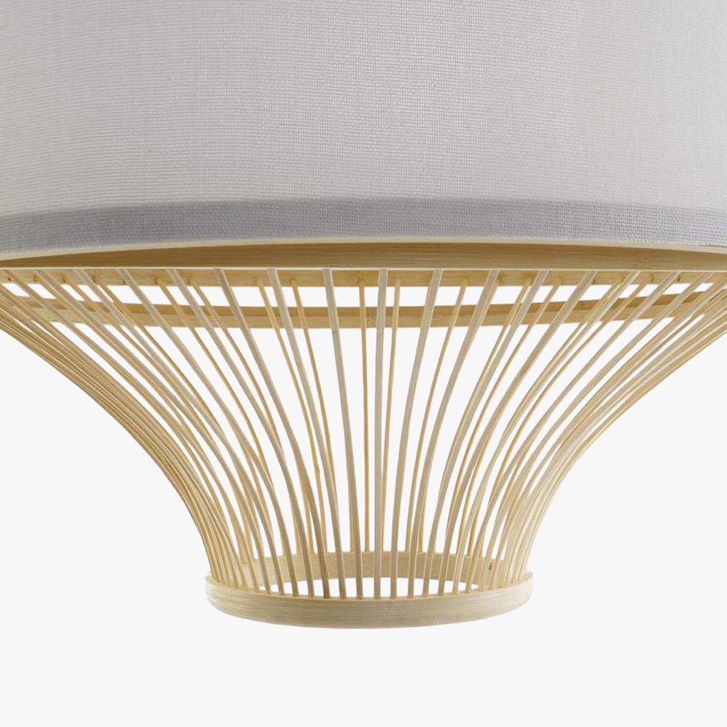 Candeeiro de Teto Bambu e Tecido ICONIC - Gato Preto