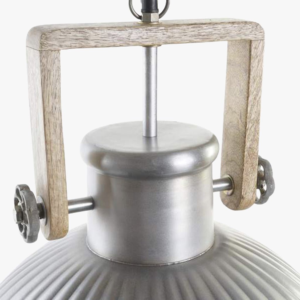 Candeeiro de Teto Ferro e Madeira 41cm FORGE - Gato Preto