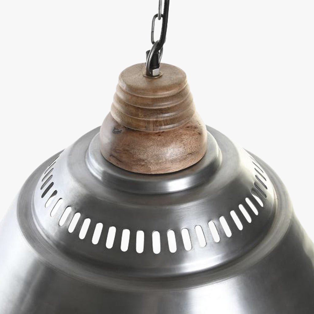 Candeeiro de Teto Ferro e Madeira 43cm FORGE - Gato Preto