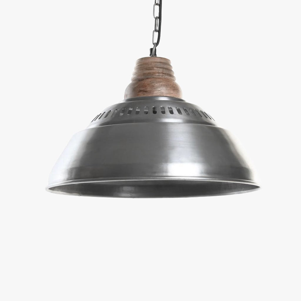 Candeeiro de Teto Ferro e Madeira 43cm FORGE - Gato Preto