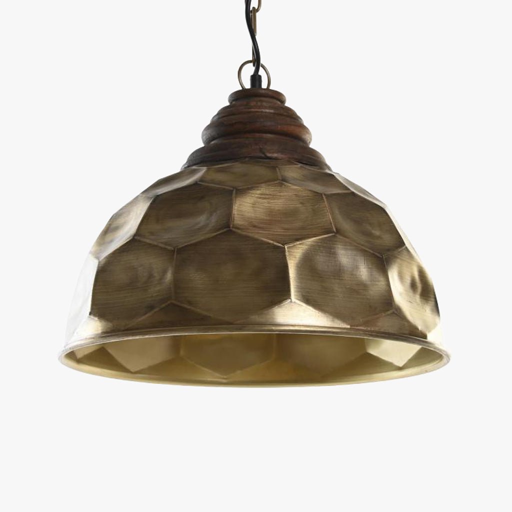 Candeeiro de Teto Martelado Dourado LUXE - Gato Preto