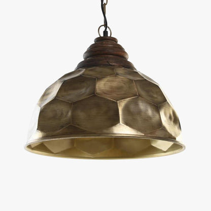 Candeeiro de Teto Martelado Dourado LUXE - Gato Preto