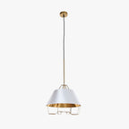 Candeeiro de Teto Metal Branco e Dourado LUXE - Gato Preto