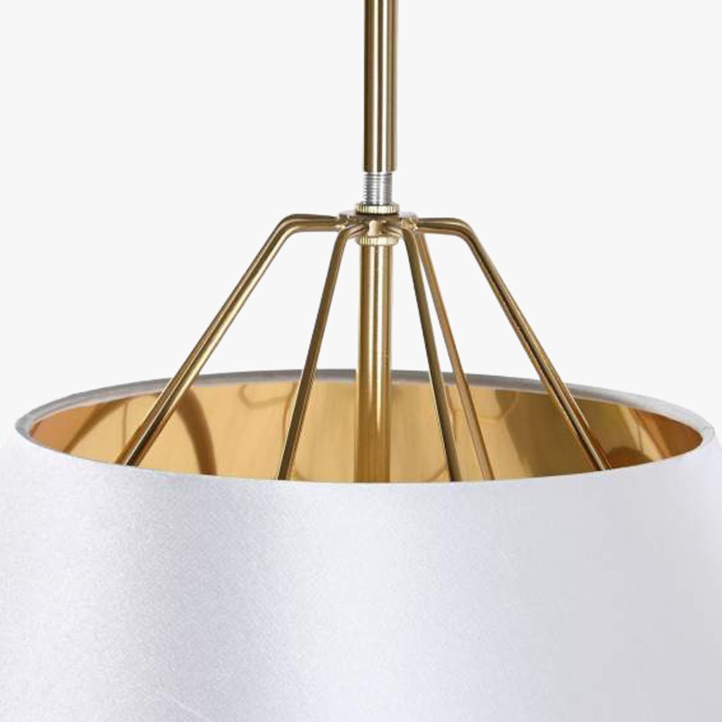 Candeeiro de Teto Metal Branco e Dourado LUXE - Gato Preto