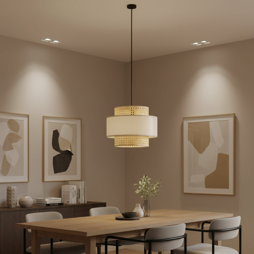 Natural and Rattan Ceiling Lamp SIERRA