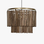 Candeeiro de Teto Ripas Madeira LUXE - Gato Preto