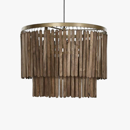 Candeeiro de Teto Ripas Madeira LUXE - Gato Preto