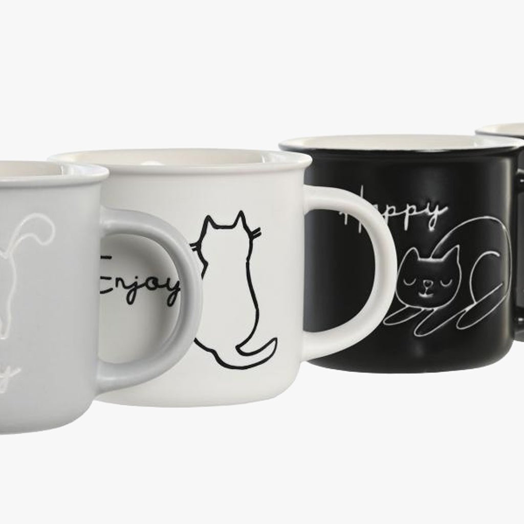 Caneca 360ml MINIMAL CATS - Gato Preto