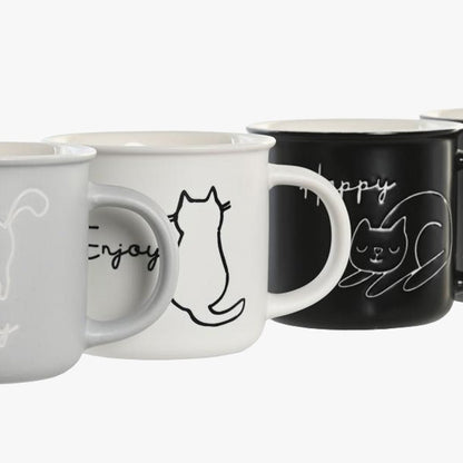 Caneca 360ml MINIMAL CATS - Gato Preto