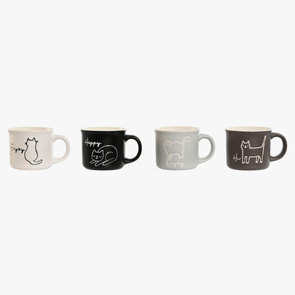 Caneca 70ml MINIMAL CATS - Gato Preto